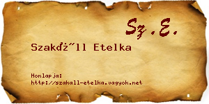 Szakáll Etelka névjegykártya